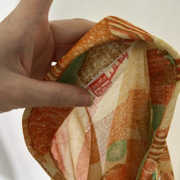 Vintage 70s Sailboat Sunrise Dagger Collar Disco Blouse - Picture 8 of 8